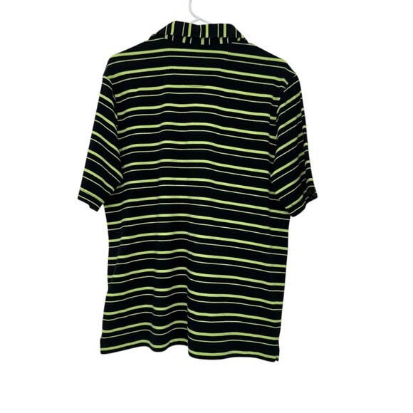 Greg Norman ML75 Mens Small Polo Shirt Black/Neon Green Stripes Outdoor Hikings - Picture 12 of 12
